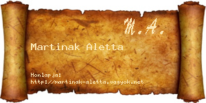 Martinak Aletta névjegykártya